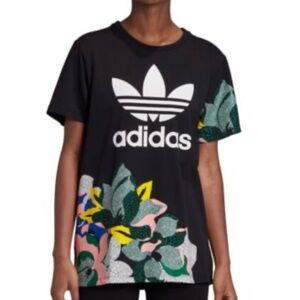 Adidas Originals + HER Studio London Women's Floral T-Shirt Black Activewear